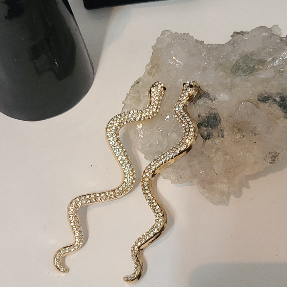 Shoulder duster Snake earrings nwot 4.5"